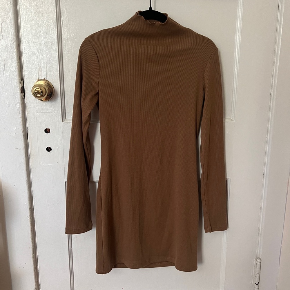 Princess Polly Tan Ribbed Turtleneck